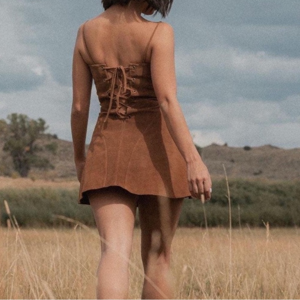 Elwood Brown Suede Dress - Picture 3 of 7